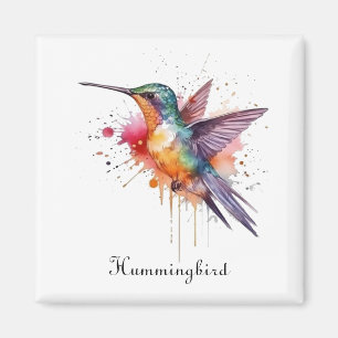 Aimant Colibri exotique coloré personnalisable