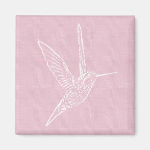 Aimant Colibri rose et blanc