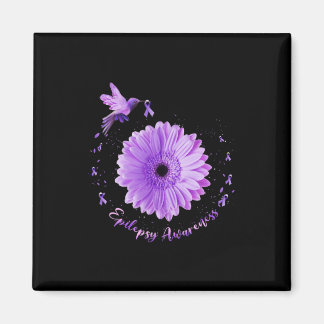 Aimant Colibri Tournesol Violet Ribbon Epilepepsie Aware