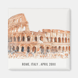 Aimant Colisée Rome Italie Aquarelle Voyage italien
