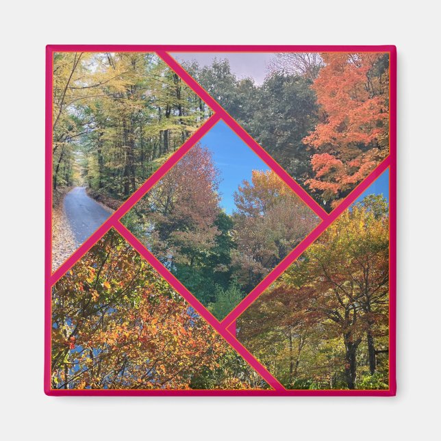 Aimant Collage de feuillage d'automne (Devant)