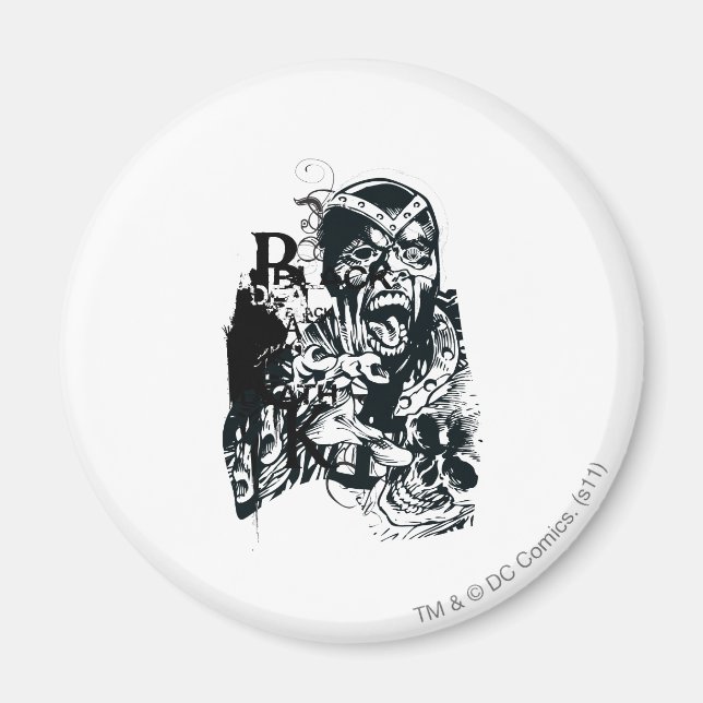 Aimant Collage de la main noire et du crâne (Devant)