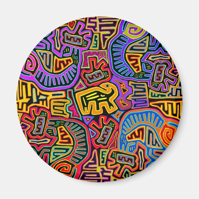 Aimant Collage Mola de l'île de San Blas (Devant)