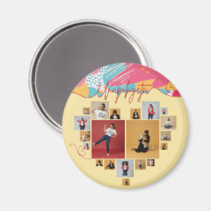 Aimant Collage photo féminin personnalisé sans concession