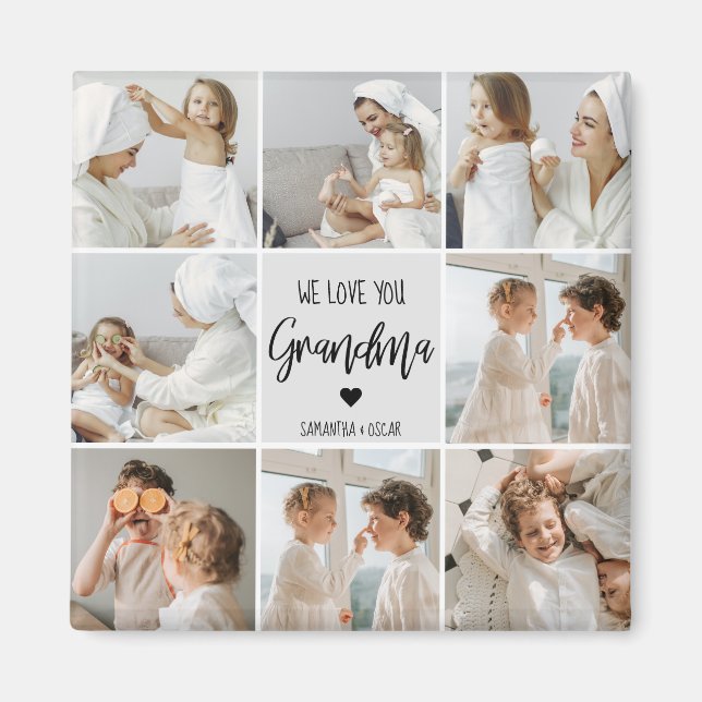 Aimant Collage Photo Grey We Love You Grand-mère Best Gif (Devant)