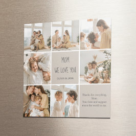 Aimant Collage Photo Maman We Love You || Personnalisé