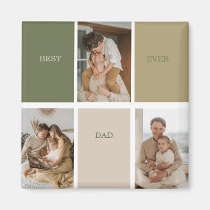Aimant Collage photo moderne Meilleur papa Jamais Cadeau