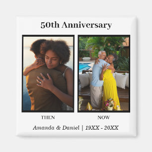 Aimant Collage photo noir et blanc 2 Anniversaire