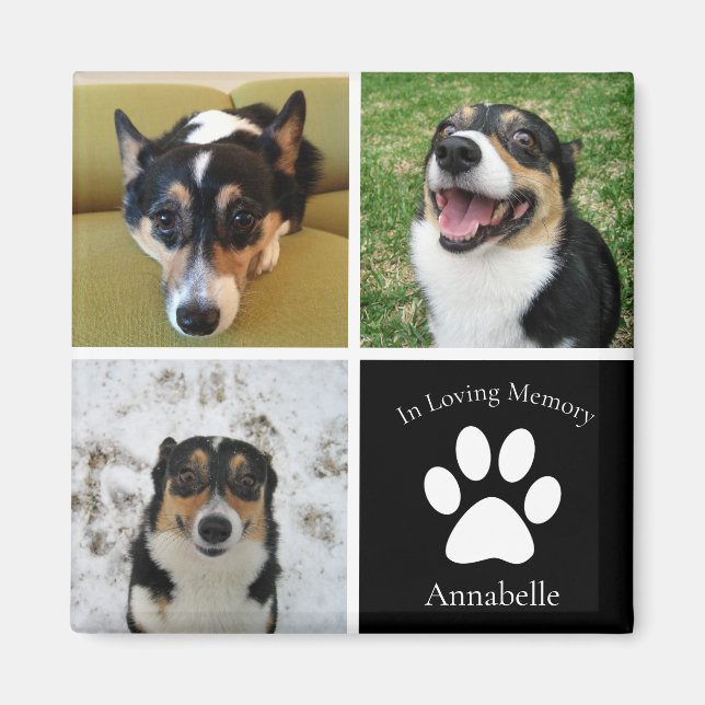 Aimant Collage photo personnalisé Chien mémorial de conse (Devant)