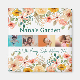 Aimant Collage photo personnalisé Jardin de Nana Grandma