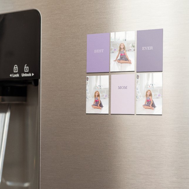 Aimant Collage Photo Purple Best Mom Ever Cadeau (Créateur téléchargé)