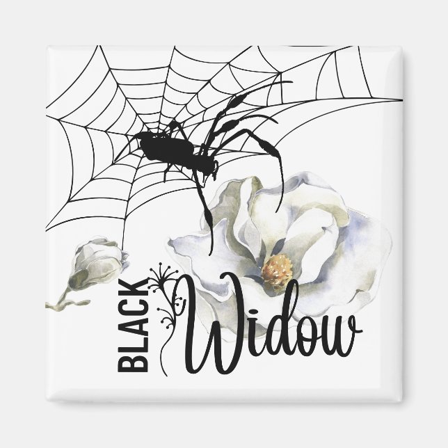 Aimant Collection de timbres d'Halloween "Veuve noire" (Devant)