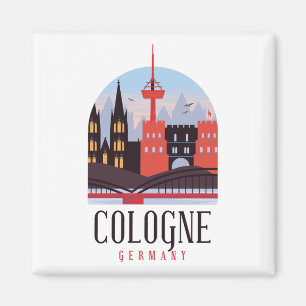 Aimant Cologne Allemagne Vintage Cityscape