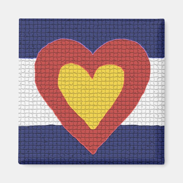 Aimant Colorado Drapeau magnétique du coeur (Devant)