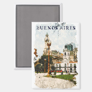 Aimant Coloré Buenos Aires Argentine Skyline