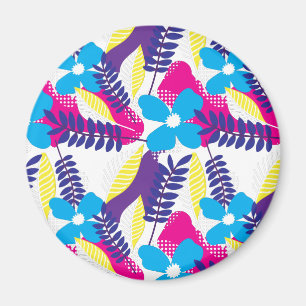 Aimant Coloré Chic Floral & Dot Motif avec Feuille