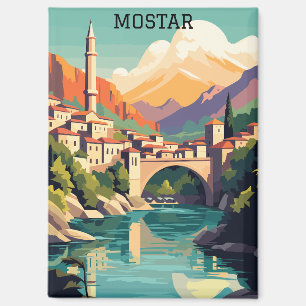 Aimant Coloré Mostar Bosnie-Herzégovine Vintage voyage