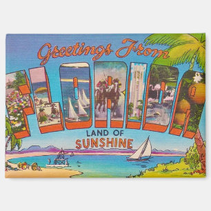 Aimant Coloré Vintage Florida Salutations