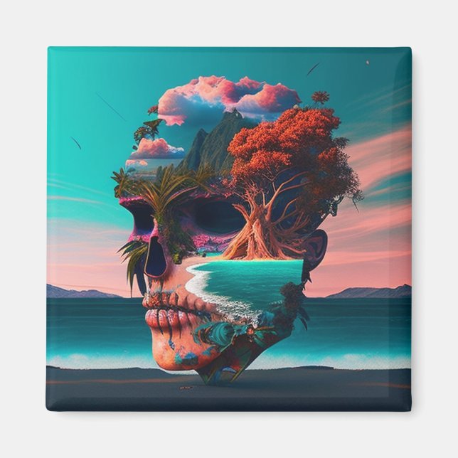 Aimant Colored skull (Devant)