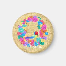 Colorful Coastal Rustic Bird 'Aloha' 