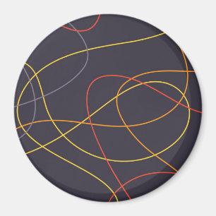 Aimant Colorful, modern, simple, trendy,curvy messy lines