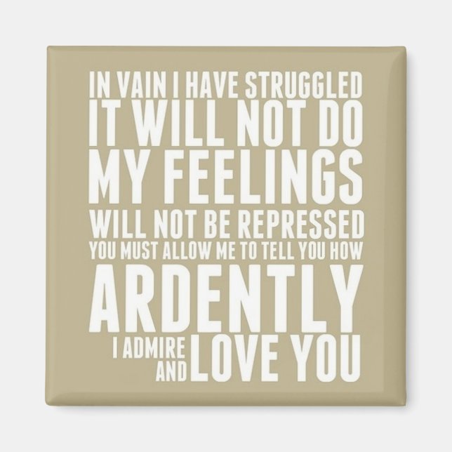 Aimant Comme je vous admire et vous aime avec ardeur (Devant)