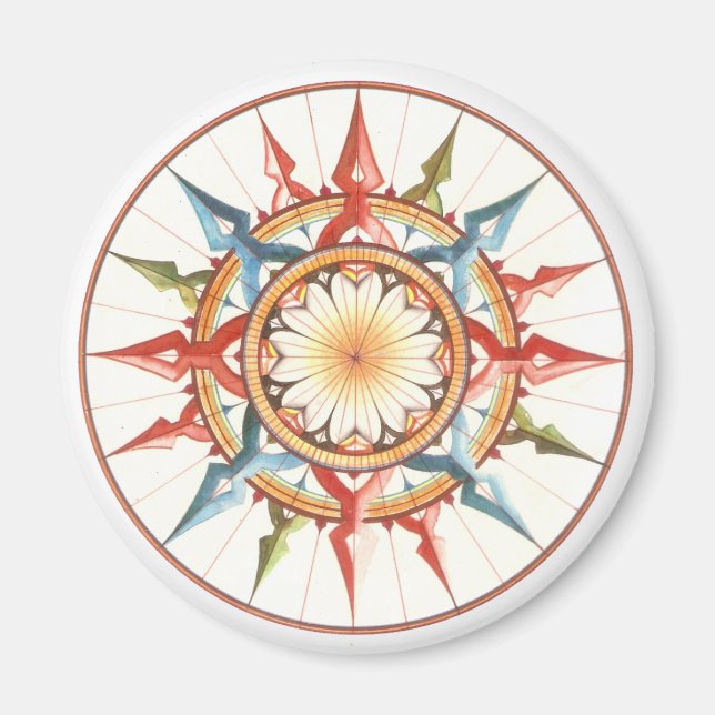 Aimant compass planche à voile rose (Devant)