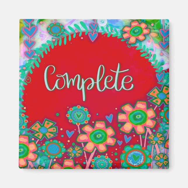 Aimant Complet Plutôt Amusant Floral Moderne Inspirivé (Devant)