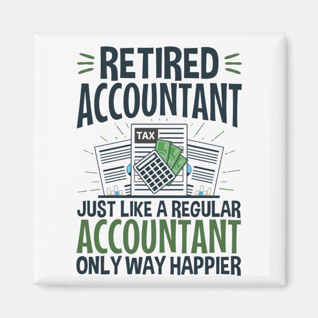 Aimant Comptable à la retraite Funny CPA Retraite plus he (Devant)