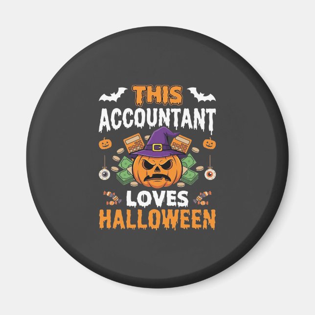Aimant Comptable Aime Halloween Citrouille Comptable Desi (Devant)