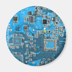 Aimant Computer Geek Circuit Board Blue