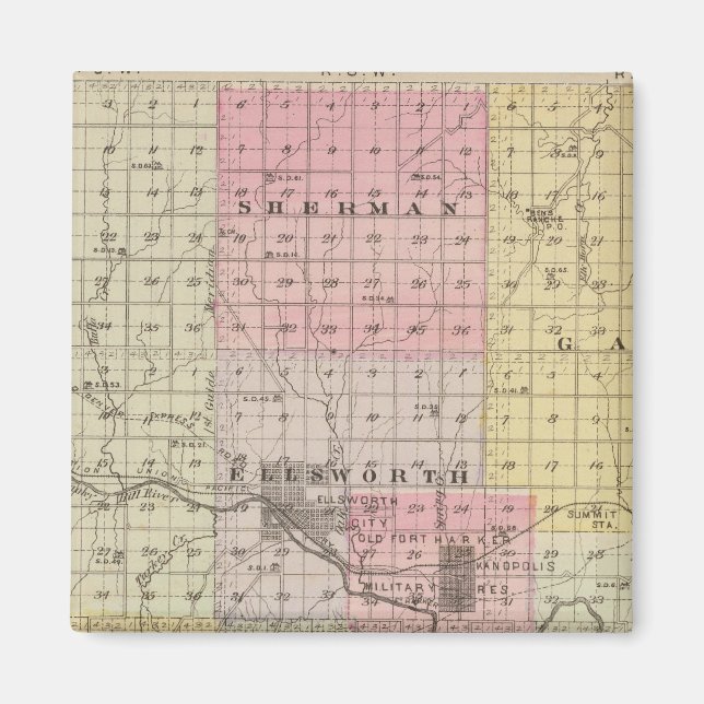 Aimant Comté d'Ellsworth, Kansas (Devant)