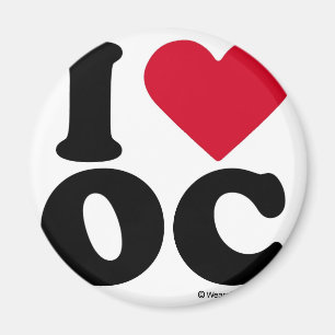 AIMANT COMTÉ D'ORANGE - "I LOVE OC" "I LOVE ORANGE COUNTY