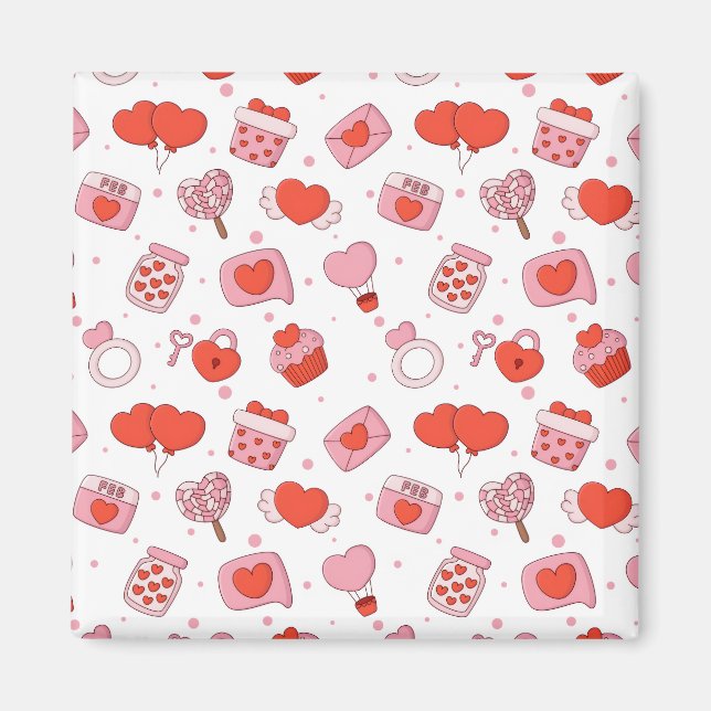 Aimant Conception d'amour moderne Joyeuse Saint-Valentin  (Devant)