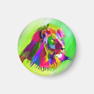 Aimant Conception d'art pop prismatique tête de lion-6250