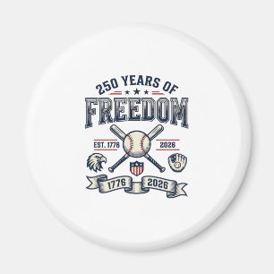 Aimant Conception de baseball patriotique 250 ans de libe