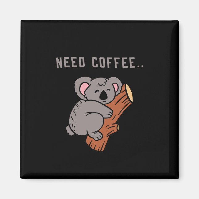 Aimant Conception de café amusant (Devant)