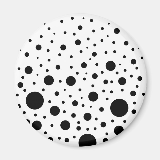 Aimant Conception de cercle noir et blanc (Devant)