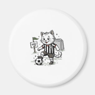 Aimant Conception de chemise de gravure de chat de footba