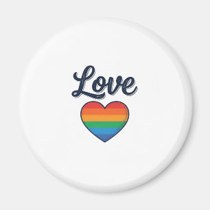 Aimant Conception de chemise vectorielle Love Rainbow Hea