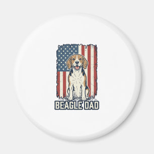 Aimant Conception de chien de gravure vintage patriotique