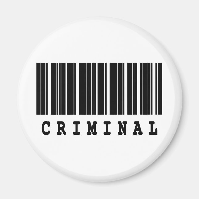 Aimant conception de codes-barres criminels (Devant)