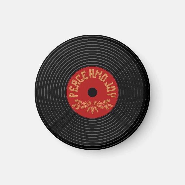 Aimant Conception de disques vinyle Peace and joy (Devant)