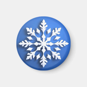 Aimant Conception de flocon de neige blanc détaillé