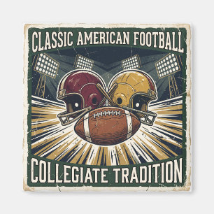 Aimant Conception de football américain classique vintage