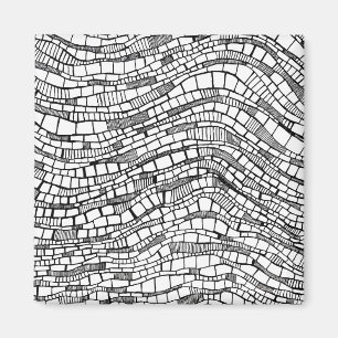 Aimant Conception de formes abstraites en noir et blanc