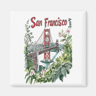 Aimant Conception de l'aquarelle du pont du Golden Gate d