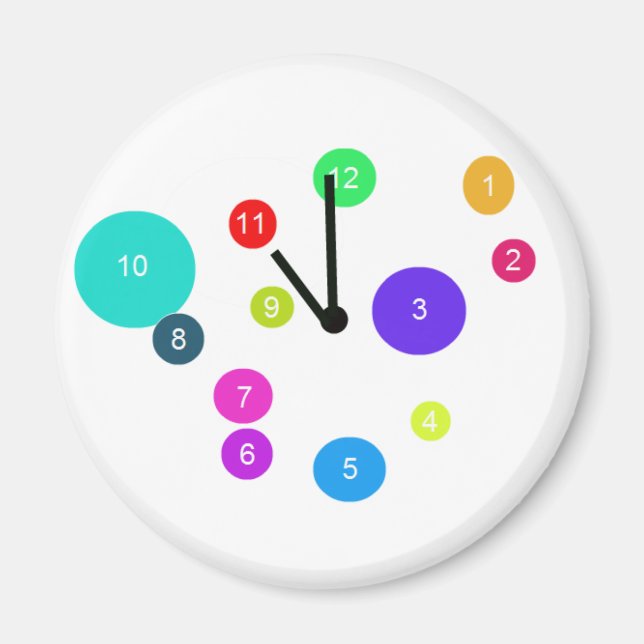 Aimant Conception de l'horloge colorée (Devant)