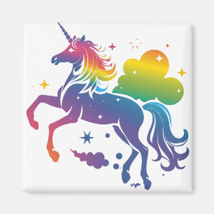 Aimant Conception de licorne de couleur arc-en-ciel