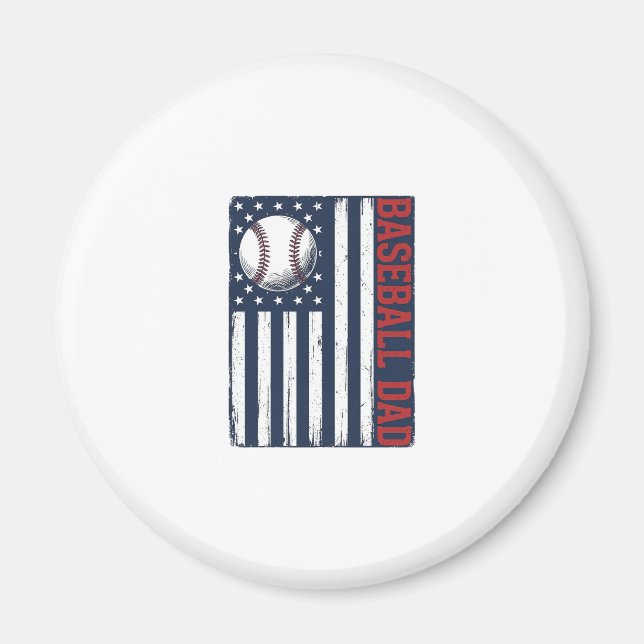 Aimant Conception de maillot de drapeau de papa de baseba (Devant)